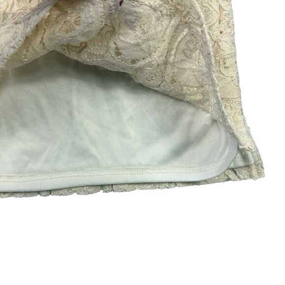 Coldwater Creek Women Lace Top Short Sleeve Scoop Neck Lined Size M Cream NWT - Picture 5 of 8